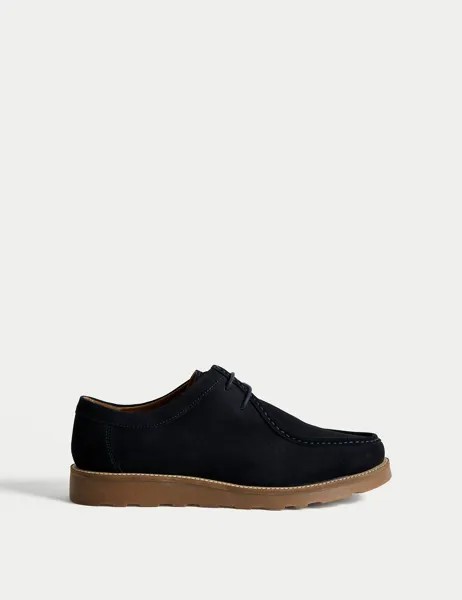 Замшевые туфли-фартуки Clifton Marks & Spencer, темно-синий