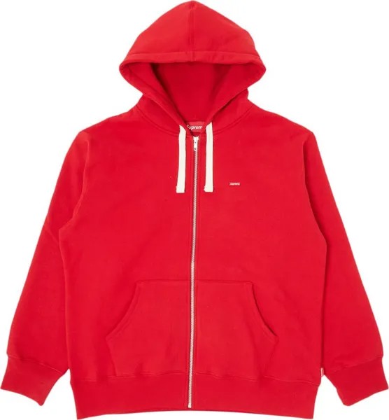 Толстовка Supreme Small Box Drawcord Zip Up Hooded Sweatshirt 'Red', красный