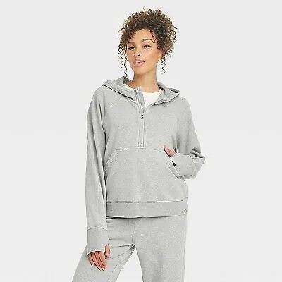 Женский флисовый пуловер с молнией 1/2 — JoyLab Heathered Grey S