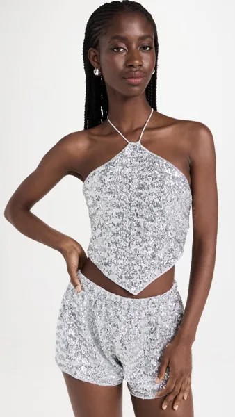 Топ Oseree Paillettes Necklace, серебряный