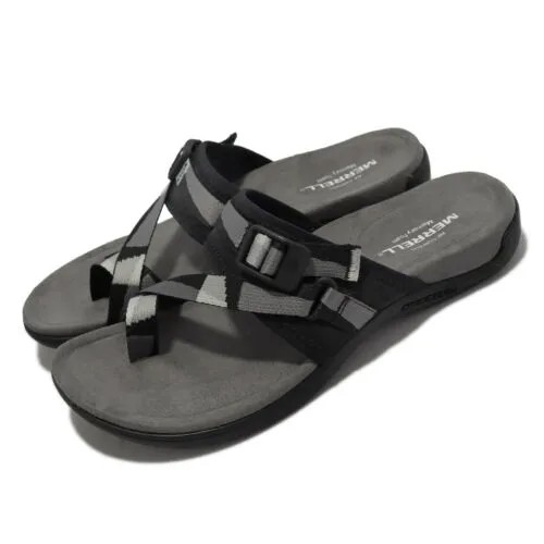Merrell District 3 Wrap Web Черно-серые женские сандалии без шнуровки Тапочки J004198