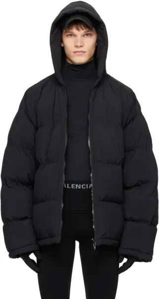 Черный пуховик с капюшоном Sporty B Balenciaga