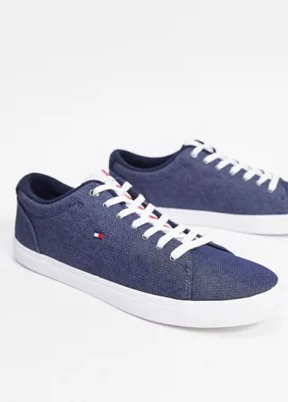 Темно-синие кеды на шнуровке Tommy Hilfiger-Темно-синий
