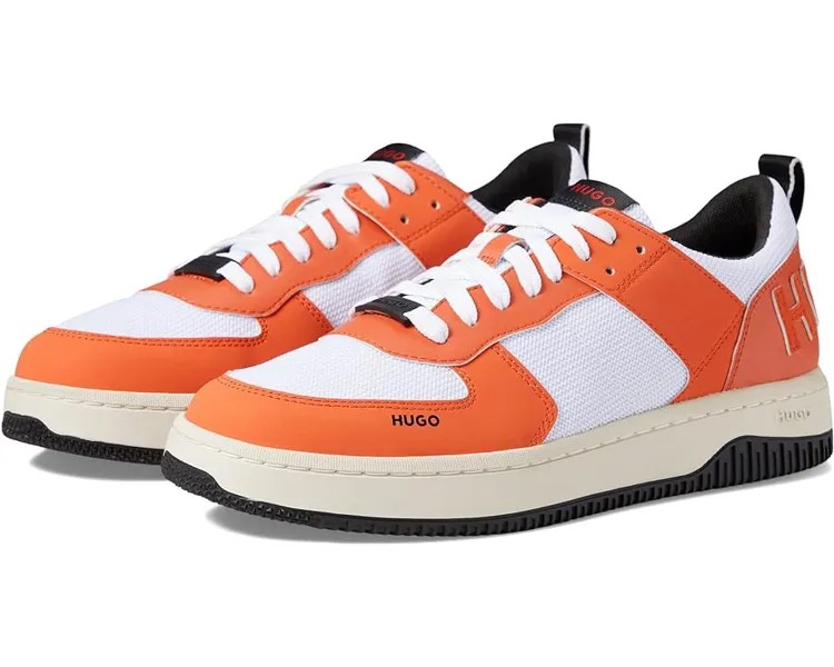 Кроссовки HUGO Kilian Retro Low Profile Sneakers, цвет Electric Orange/White