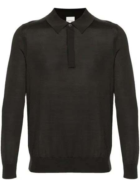 Paul Smith рубашка-поло из тонкой мериносовой шерсти, зеленый