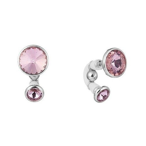 Серьги ELEMENT47, серебро, 925 проба, стекло, каучук