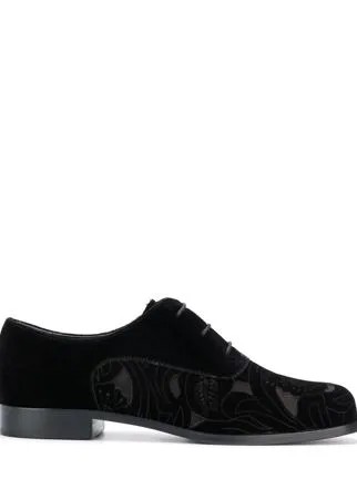 Emporio Armani туфли на шнуровке с цветочными деталями