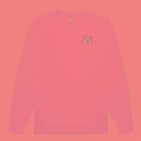 Мужской лонгслив RIPNDIP Lord Nermal Pocket, цвет бежевый, размер M
