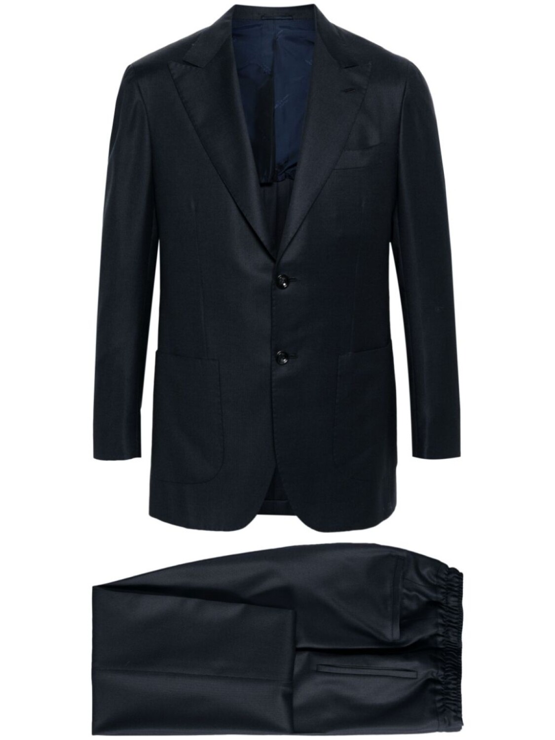 Kiton костюм из вирджинской шерсти с однобортным пиджаком, синий