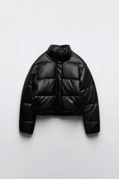 Кожаная куртка женская ZARA 04391844 черная XL (доставка из-за рубежа)