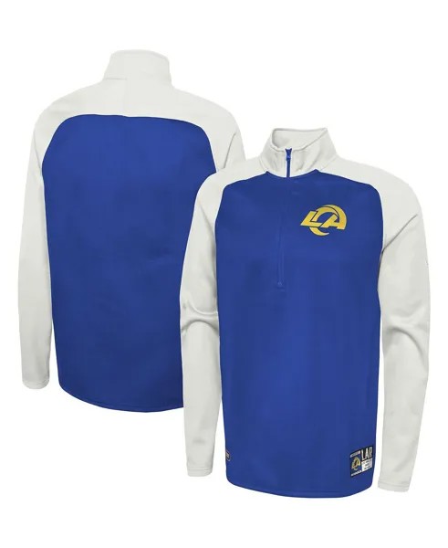 Мужская куртка royal los angeles rams combine authentic o-line raglan half-zip jacket New Era