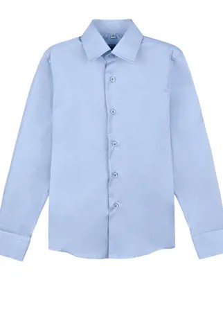 Хлопковая рубашка голубого цвета Colletto Bianco