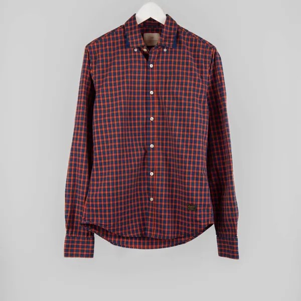 Мужская рубашка на пуговицах в красно-синюю клетку Scotch & Soda