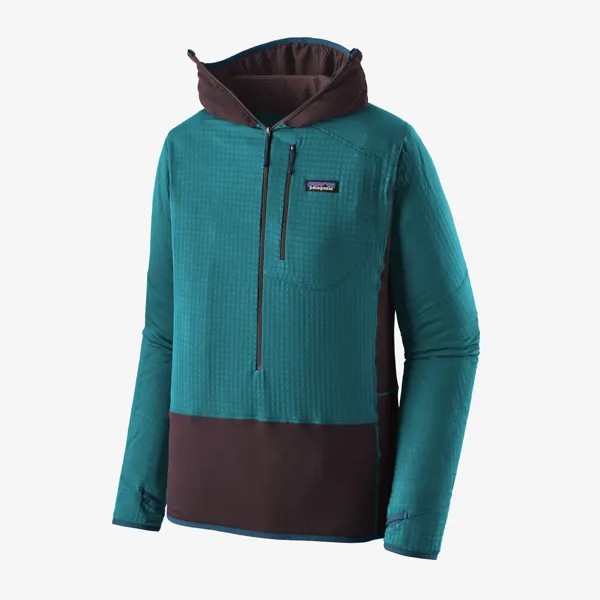 Мужской флисовый пуловер R1 с капюшоном Patagonia, цвет Obsidian Plum