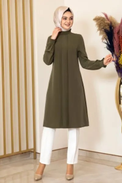 Блуза мусульманская женская Fashion Showcase FSC2070 хаки 44 (доставка из-за рубежа)