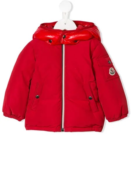 Moncler Enfant пуховик с блестящей вставкой