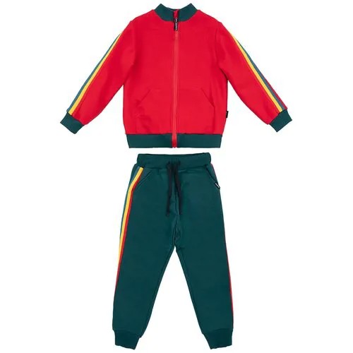 Комплект одежды NIKASTYLE, размер 134, зеленый, красный