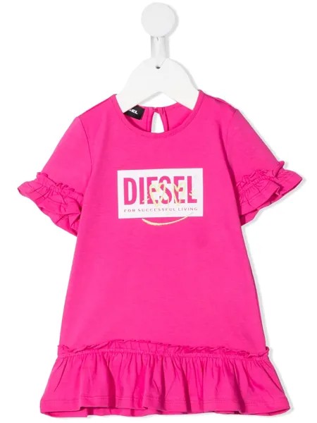 Diesel Kids платье с оборками и логотипом