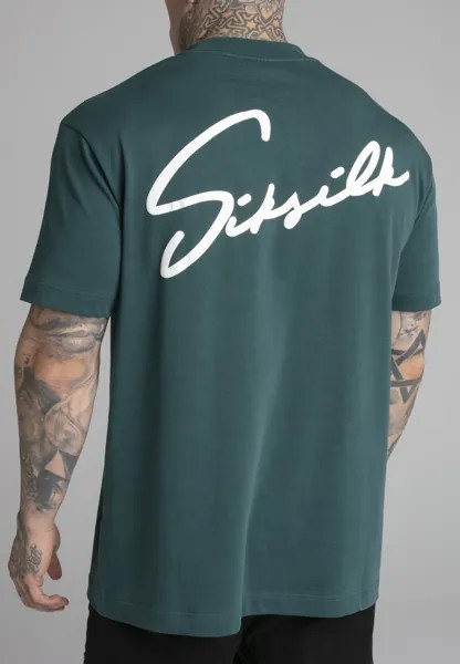 Футболка с принтом SCRIPT SIKSILK, цвет green