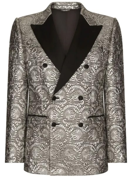Dolce & Gabbana пиджак-смокинг атласными лацканами, серый