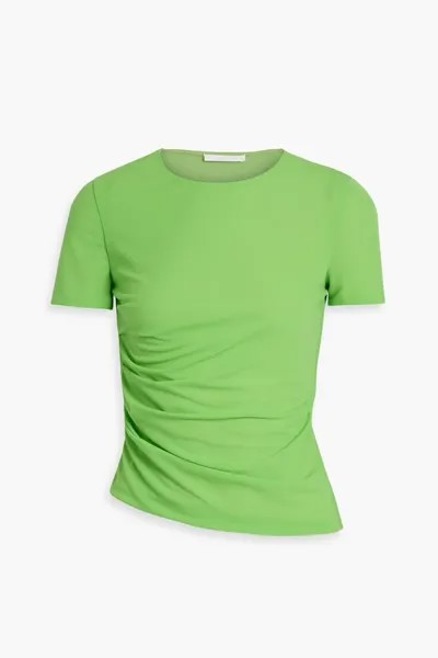 Креповая футболка со сборками Helmut Lang, ярко зеленый