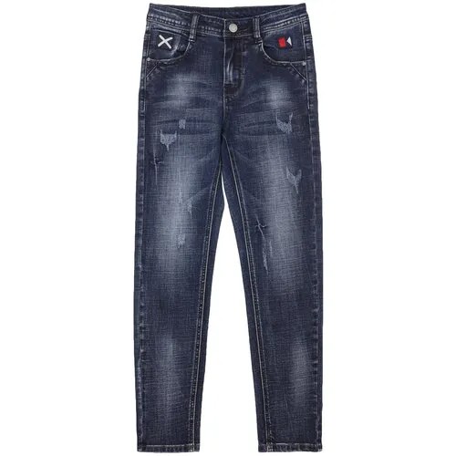 Брюки текстильные джинсовые для мальчиков PlayToday 120216012 Синий 98