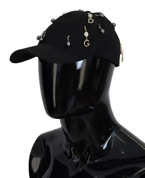 DOLCE - GABBANA Хлопковая черная бейсболка с украшением Capello 60 / л, рекомендованная цена 1050 долларов США
