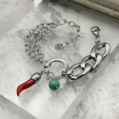 Браслет-цепочка Vloes, стекло, муранское стекло, 1 шт., красный