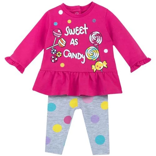 Комплект свитшот и леггинсы CHICCO, модель 76651, розовый 018, размер 098