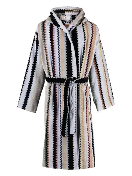 Missoni Home халат с узором зигзаг, серый