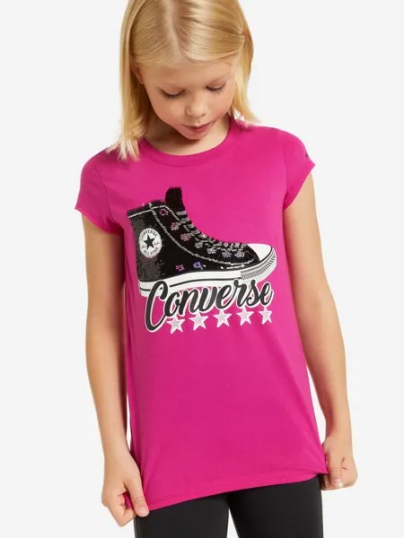 Футболка для девочек Converse Logo Blocked, Розовый