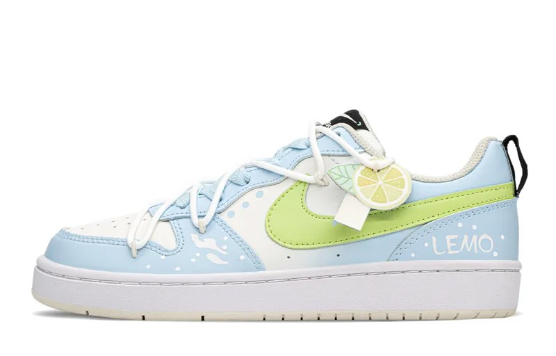 Кроссовки Nike Court Borough Skateboarding Shoes Women's Low-top Yellow/blue, синий/желтый