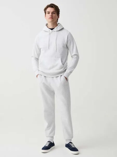 Флисовые джоггеры с кулиской Ovs, цвет light grey marl