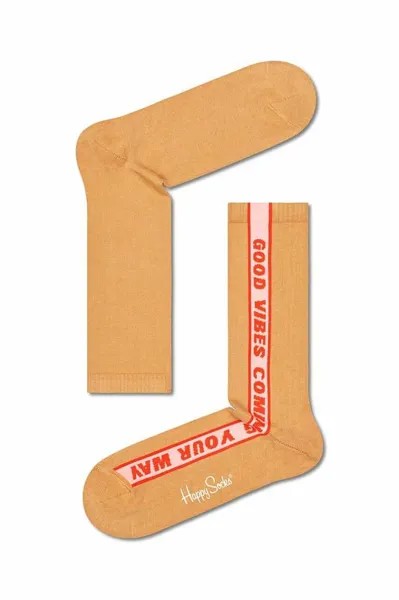 Носки Good Vibes Happy Socks, оранжевый