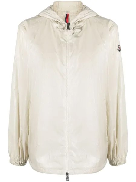 Moncler куртка на молнии с капюшоном, нейтральный цвет