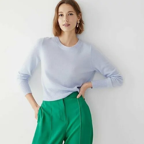 Пуловер J.Crew, размер M, бирюзовый, голубой