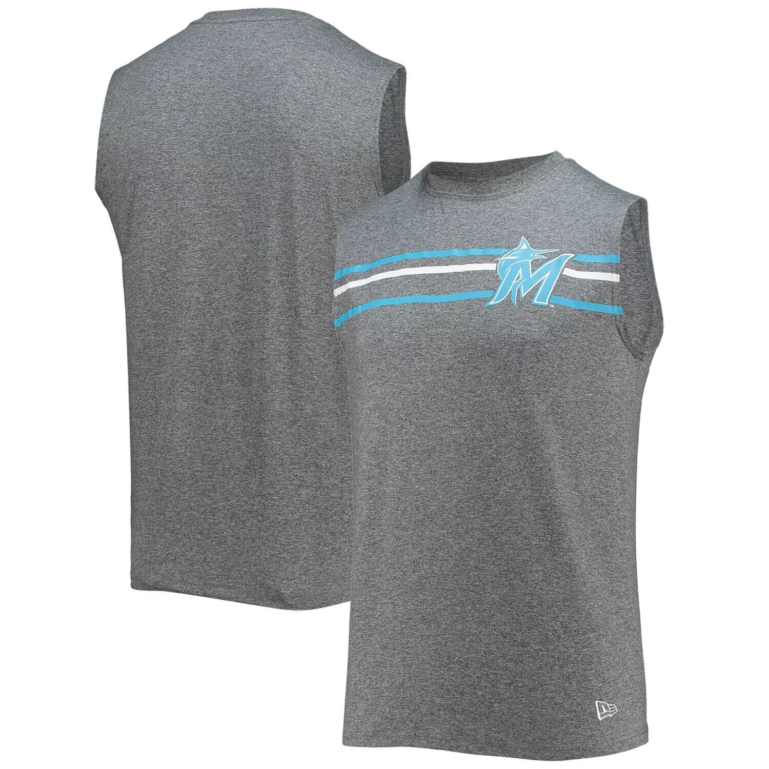 Мужская серая майка Miami Marlins Muscle Tank New Era
