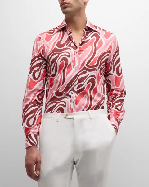 Мужская спортивная рубашка Ocean Waves Kiton, цвет Pink Multi