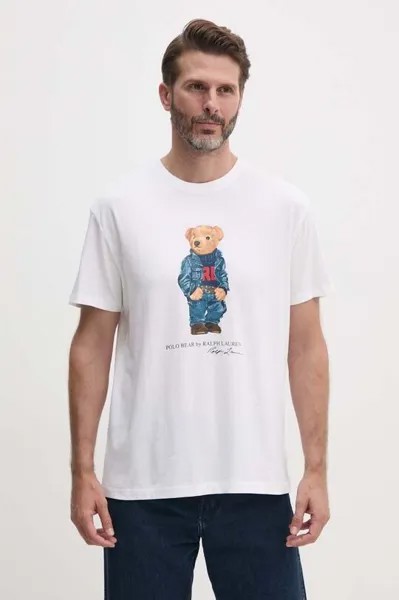 Хлопковая футболка Polo Ralph Lauren, бежевый