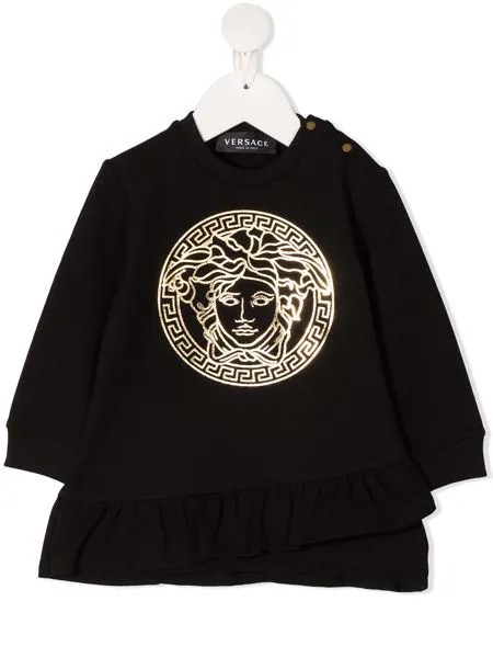 Versace Kids платье-толстовка Medusa с оборками