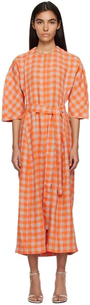 Оранжево-серое макси-платье Henrik Vibskov
