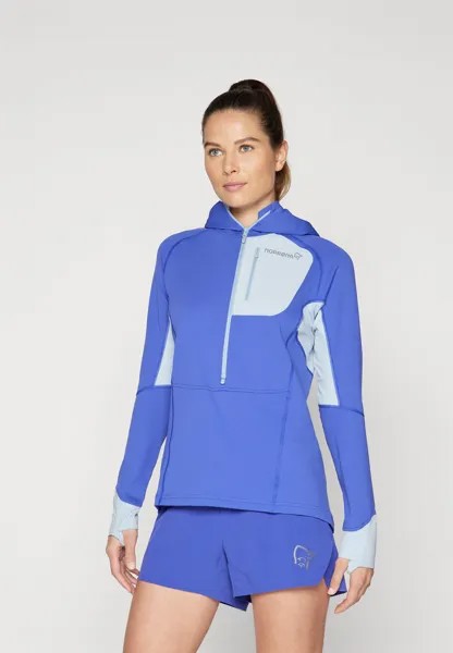 Топ с длинными рукавами SENJA WARM HOOD TRAIL RUNNING Norrøna, цвет royal blue