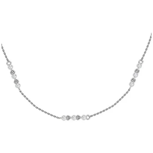 Серебряное колье с бесцветными фианитами 0320357-00775 40