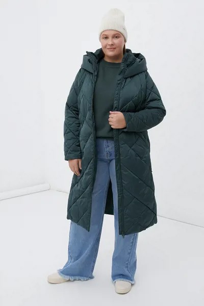 Пальто женское Finn Flare FWB160130 зеленое 4XL