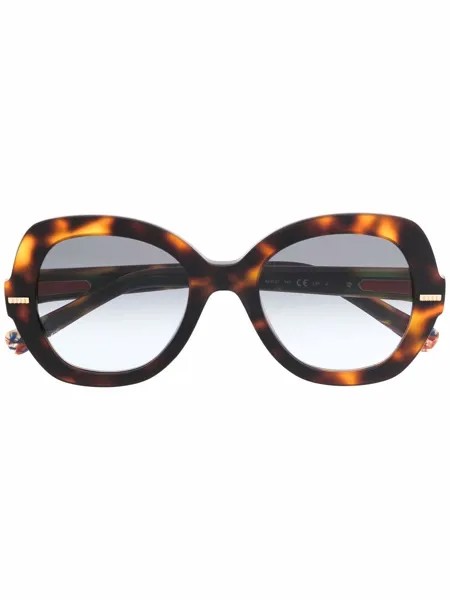 MISSONI EYEWEAR массивные солнцезащитные очки черепаховой расцветки