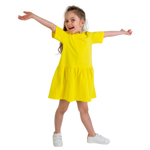 TW21-538050201 Платье детское с капюшоном, желтый, раз. 104