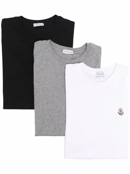 Moncler комплект футболок с нашивкой-логотипом