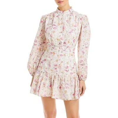 Женское белое мини-платье с цветочным принтом и пуговицами Bardot 10 BHFO 9303