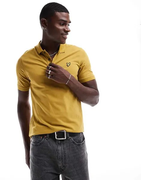 Желтая однотонная рубашка-поло Lyle & Scott