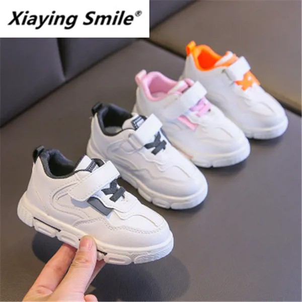 Новинка, Весенняя маленькая белая обувь Xiaying Smile, спортивная обувь для мальчиков, повседневные кроссовки для бега, детская обувь для отца magic ...